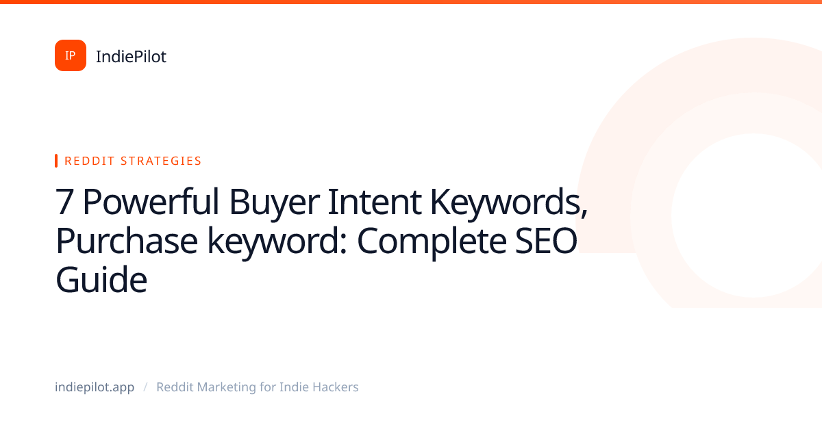 SEO Guide Buyer Intent Keywords